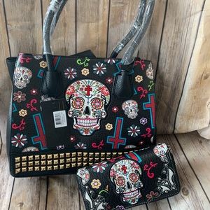 Sugar Skull Purse and Wallet